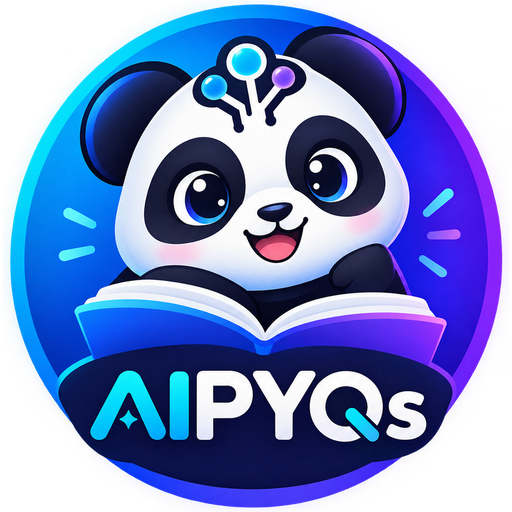 AiPYQs panda mascot reading a book